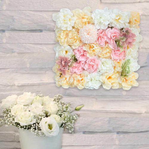 Panel De Pared De Flores Artificiales De 15x15 07 38x38cm
