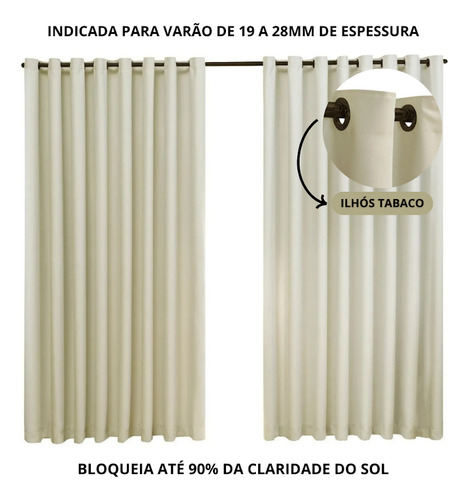 Cortina Blackout Para Quarto 5,00m X 2,80m Em Tecido Grosso