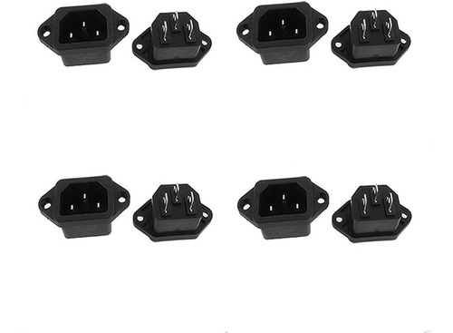 Gfortune 8pcs 3 pines Iec 320 c14 male Plug Power Inlet S