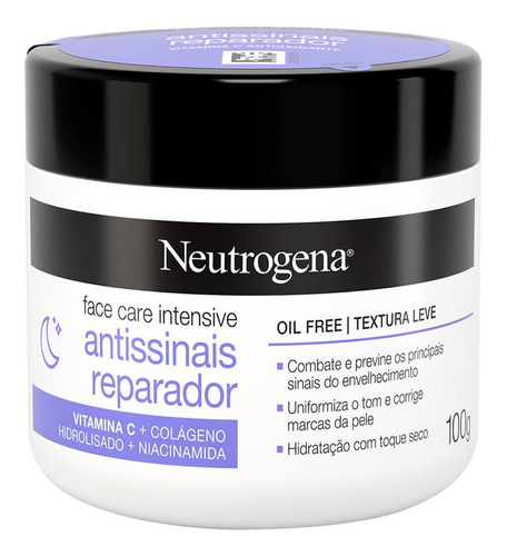 Creme Hidratante Facial Neutrogena Antissinais Reparador Momento de aplicação Noite Tipo de pele Normal