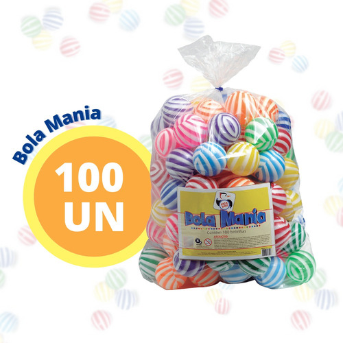 Imagem 1 de 4 de Pacote 100 Bolinhas Mania Piscina Coloridas Saco Plástico