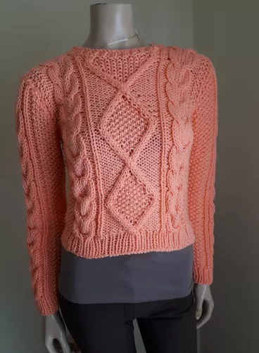 Sweater Pulover Tejido A Mano Mujer Original Lana Exclusivo!