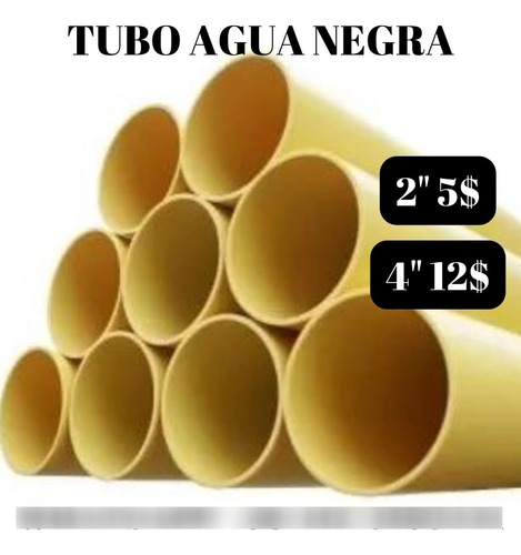 Tubo Amarillo Para Agua Negra 4  - 2 