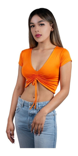 Blusa De Tira Pecho Naranja Ref090