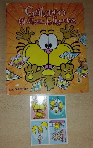 Álbum De Figuritas Gaturro Vacío Con 4 Figuritas Para Pegar