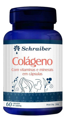 Colágeno Com Vitaminas E Minerais 60 Cápsulas Schraiber
