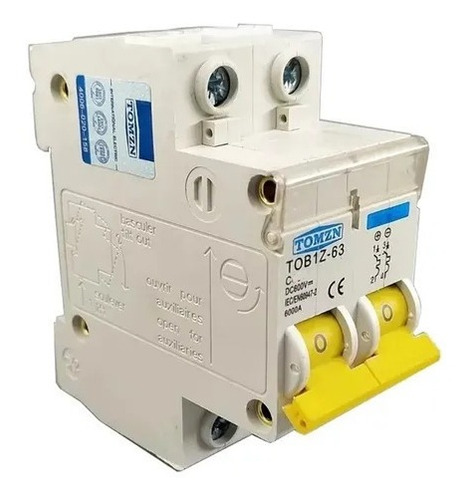 Imagem 2 de 3 de Disjuntor Duplo Bipolar Dc 63a Solar Original