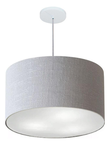 Lustre Pendente Cilíndrico Md-4250 45x30cm Cinza Bivolt