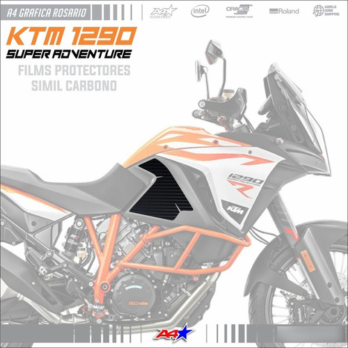 Ktm 1290 Super Adventure Protectores Tanque Vinilo Carbono