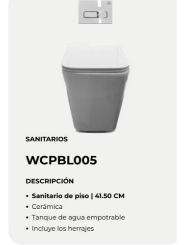 Vtt Wc Sanitario A Piso Blanco Wcpbl005 Empotrado 41cm