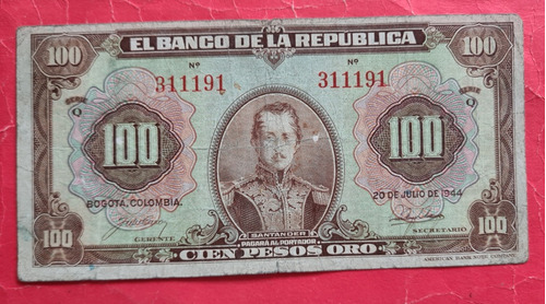 Billete Cien Pesos. 