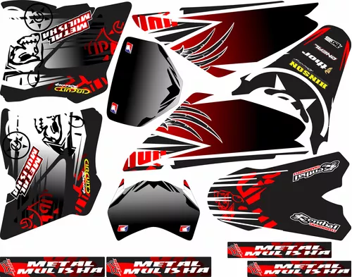 Kit Gráfico Adesivo Crf 230 0,20mm Moto Trilha Preto 2018