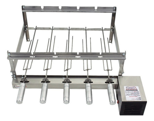 Churrasqueira Giratória Gira Grill 5 Espetos Inox+brinde Cor Motor Lado Direito 110v/220v