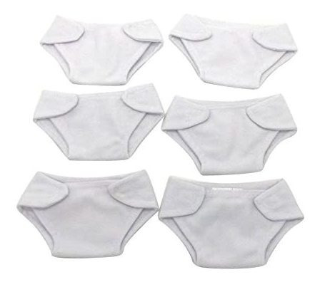 Muñeca De Bebé 6 Pack De Pañales Blancos  Bebé Muñeca N5auu