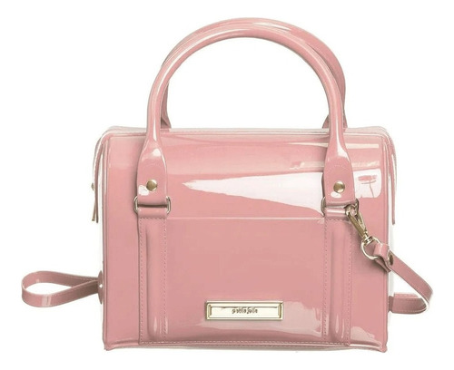 Bolsa Petite Jolie Lana Nude Média Alça Lateral Top Cor Rosa Antigo Desenho Do Tecido Liso