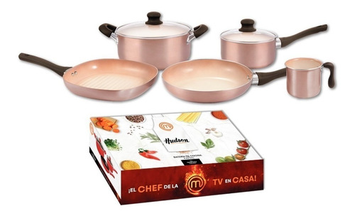 Bateria Ceramica Vintage Master Chef 7 Piezas Hudson