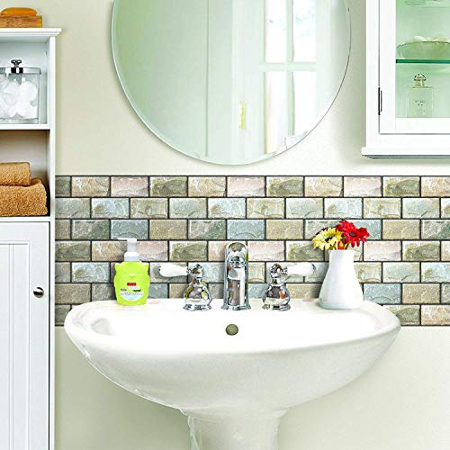 10 Hojas De Azulejos Adhesivos Salpicadero De Cocina, A...