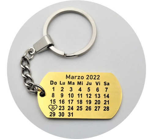 Llavero Acero Personalizado Calendario Y Spotify 1035