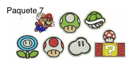 Parches Bordados Mario Bross