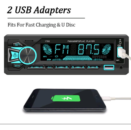 Autoestereo 1 Din Bluetooth/aux/usb/fm