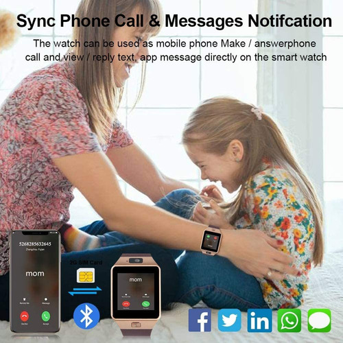 Reloj Inteligente Negro Con Cámara Podómetro, Para Niños, Ho