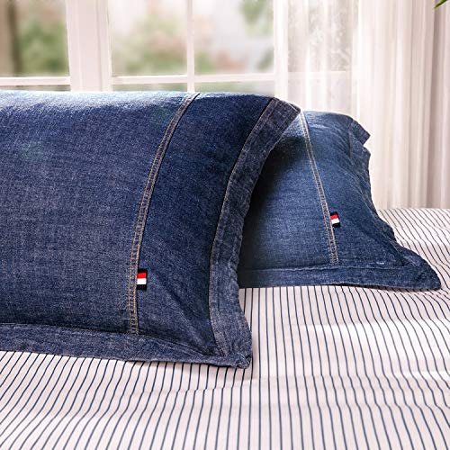 Funda De Edredón Elegant Life Home De Algodón Lavado Azul Os
