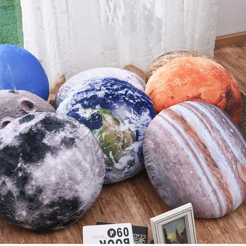 Almohadas Planetas Luna Galaxy Terciopelo Soft Cojin Relleno Color Jupiter