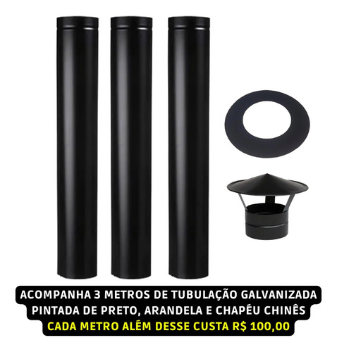 Lareira À Lenha De Parede Pequena - Aço Naval