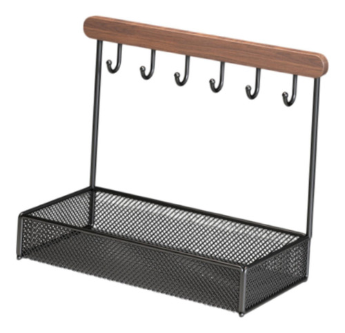Decoración De Almacenamiento De Soporte Base Cuadrada Negro