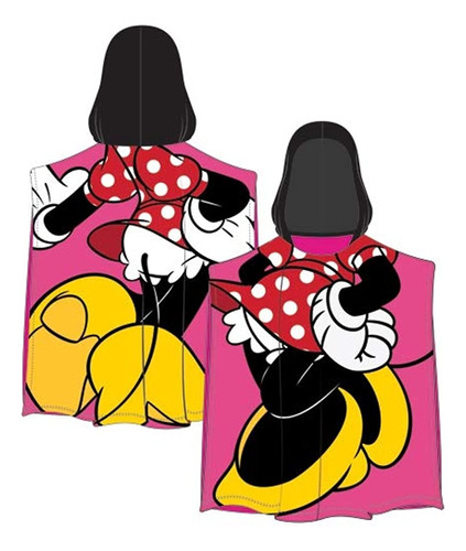 Disney Minnie Mouse Toalla Con Capucha Poncho Baño Playa Niñ