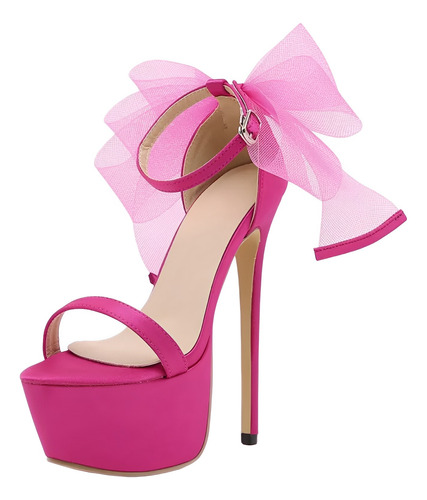 En Stock Abfa Shop Talla 37 Zapatos Lazo Taco Aguja Fucsia