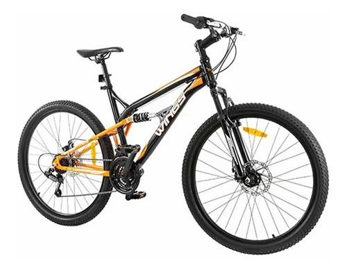 Bicicleta Mountain Bike Wings Gm18 Negro Amarilla Rodado 26