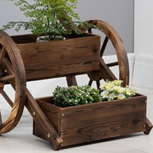 Caja De Macetas De Carro De Madera, Soporte De Plantas