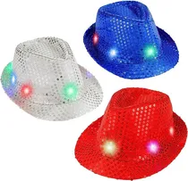 Comprar 6 Gorros Sombreros  Con Luces Led Fiestas Eventos Luminoso