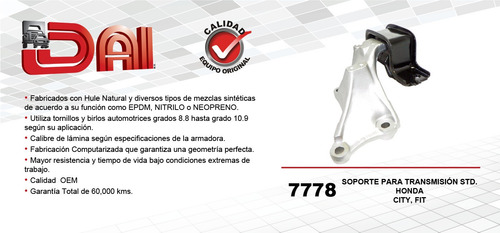 Tacón Transmisión Std Dai City L4 1.5l Honda 2014-2019