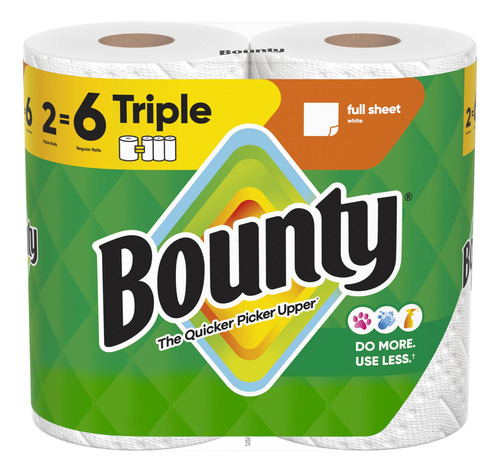 Sábana Completa Paper Towels Bounty, Color Blanco, 2 Rollos