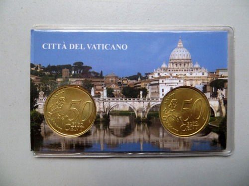 Recuerdo Ciudad Del Vaticano 2 Monedas 50 Cent Euro 2014