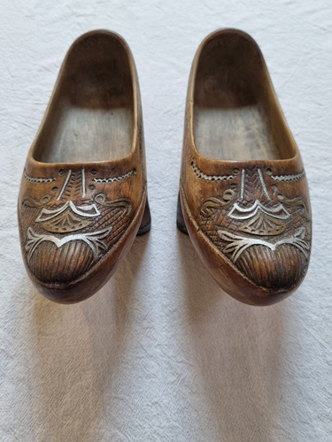 Zapatos Madera Vintage Decorativos Antiguos Vitrina