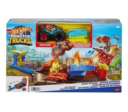 Hot Wheels Pista Monster Truck Estación De Explosiones