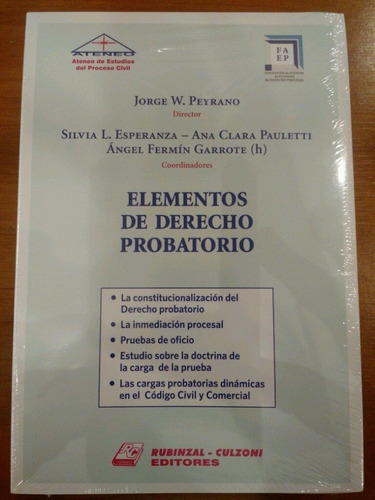 Elementos De Derecho Probatorio    Peyrano, Jorge
