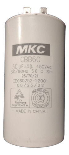 Capacitor Marcha 50 Uf 450 V Mkc