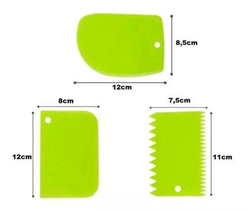 Kit Espátula Para Alisar Confeitar Decorar Bolo Chantilly