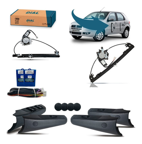 Kit Vidro Elétrico Novo Palio 4 Portas 2011/ Sensorizado
