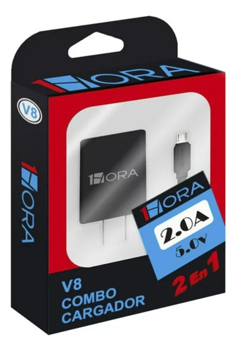 Combo 1hora Cargador Carga Rápida Y Cable Micro Negro