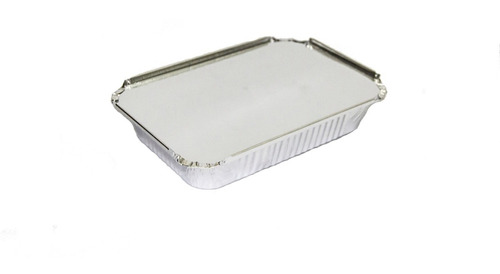 Bandeja Aluminio Descartable F100 Con Tapa(23x16x5) X 10 Uni