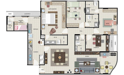 Imagem 4 de 26 de Edifício Chardonay Apartamento Com 4 Quartos Na Ponta Verde Em Maceió - Ap0035
