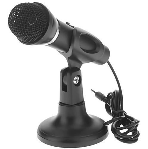 Microfono Con Base De Mesa Plug 3.5mm Color Negro