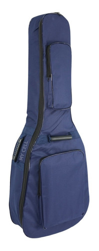 Capa De Violão Folk Acolchoada Azul Modelo Luxo Case Bag