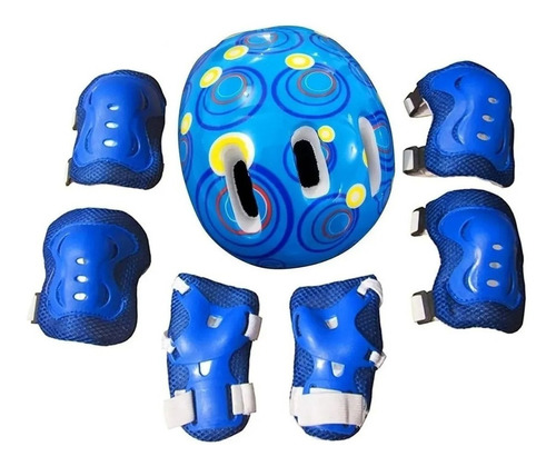 Set Protección Niños Casco Rodilla Codo Mano