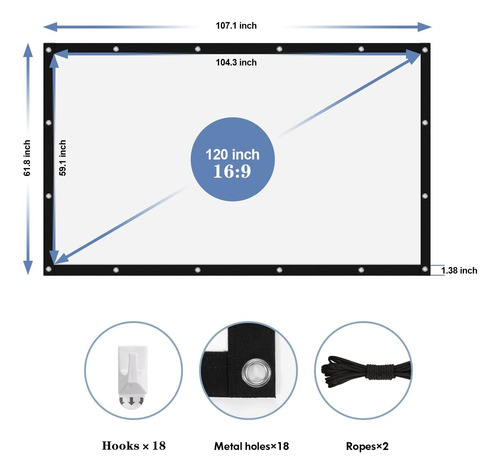 Pantalla Proyector Portatil Para Exterior Hd Plegable